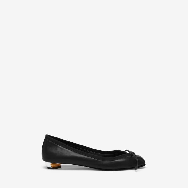 Alexander McQueen Women's Black Armadillo Ballet Flat - 35 (Lambskin)